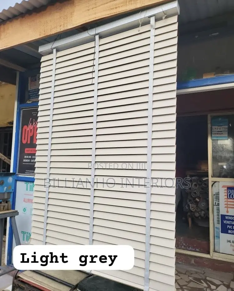 Light Gray Wood Blinds