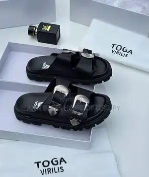 Toga Virilis Leather Double Buckle Slides