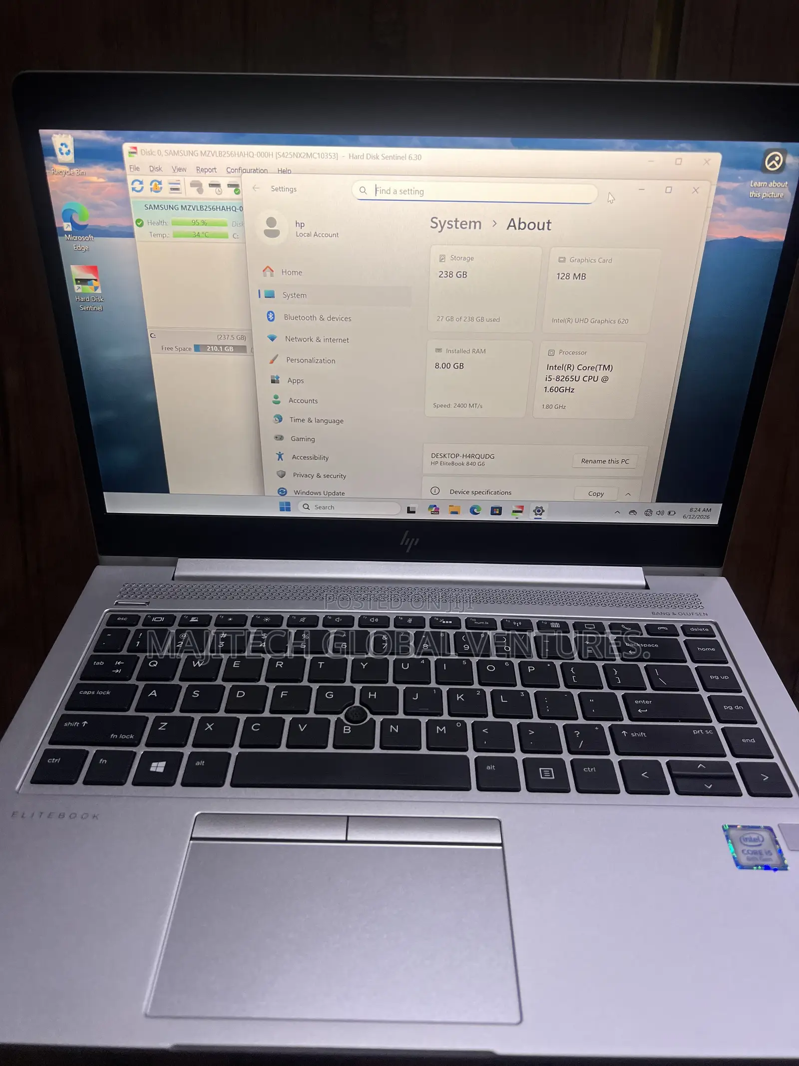 Laptop HP EliteBook 840 G6 8GB Intel Core i5 SSD 256GB