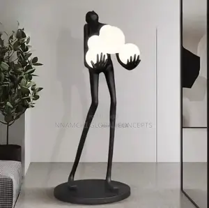 Abstract Sculpture 3-Color Light Led Floor Lamp With Dance Goddess