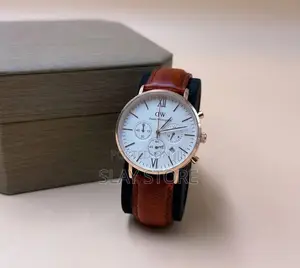 Daniel Wellington Men's Leather Strap Watch – Brown