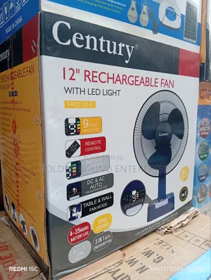 Century Desktop Portable Rechargeable Fan