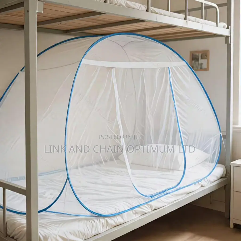 3-Second Pop-Up Mongol Mosquito Net Tent Full Coverage Blue Iron Frame