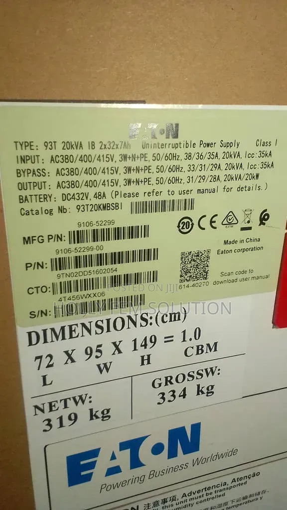 93t 20kva Eaton Ups