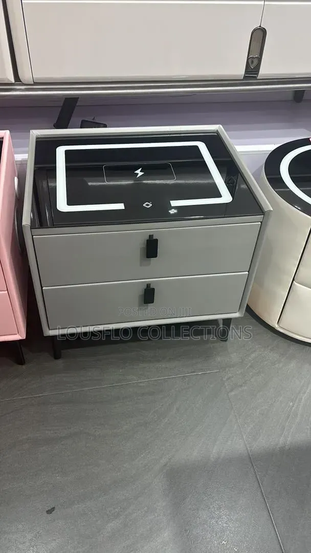 Your Quality 2 Drawer Wireless Charging Bedside Table Wit Bluetooth