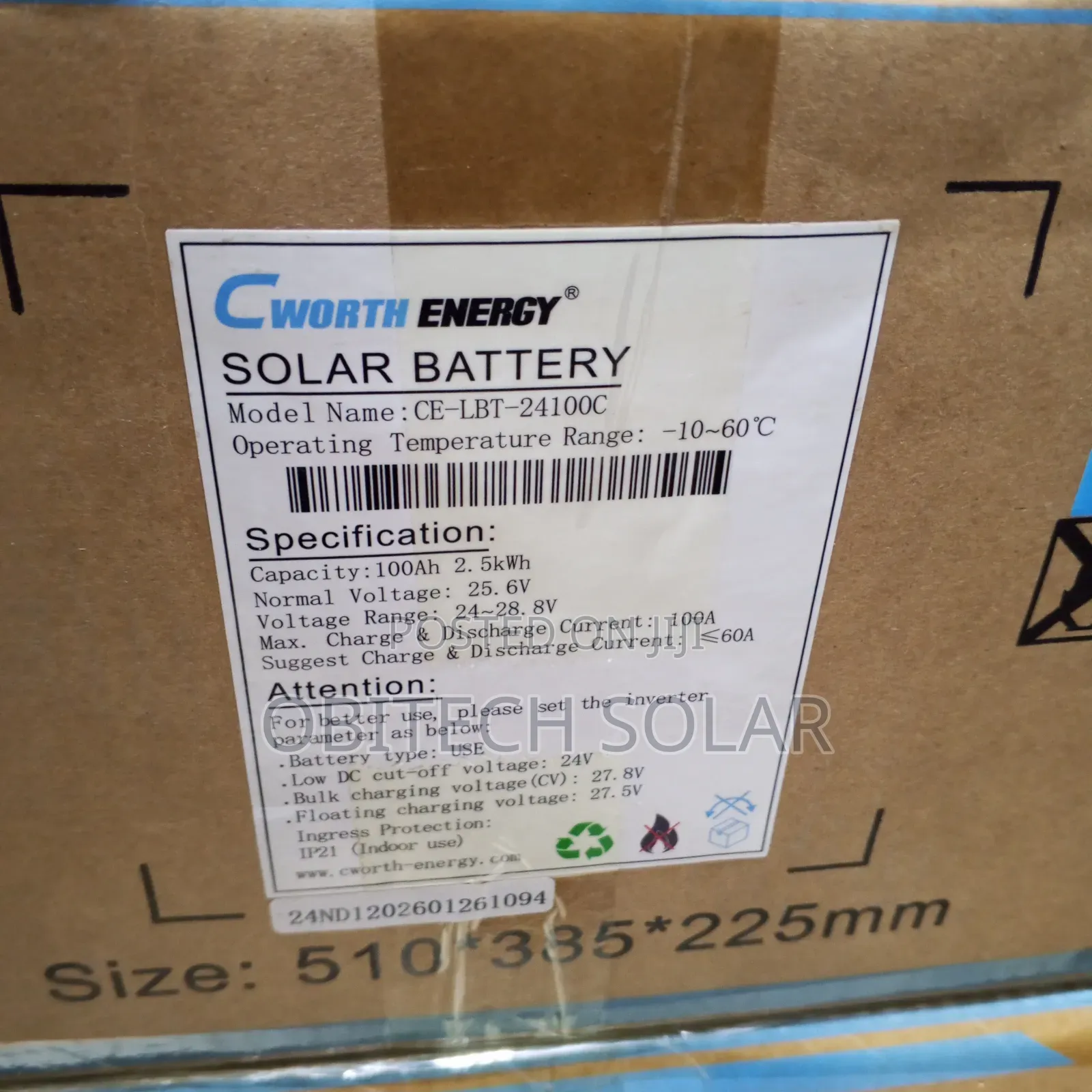2.5kwh Cworth Energy 24v Lithium Ion Battery