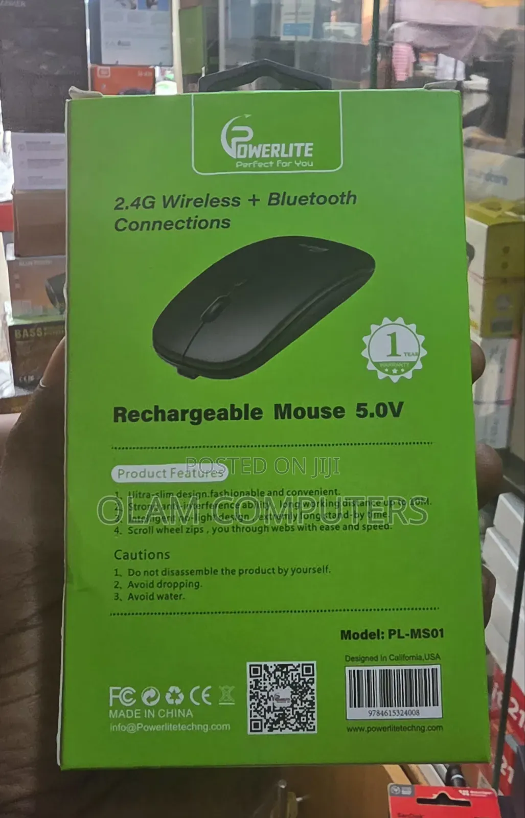 Powerlite Rechargeable Mouse Bluetooth Wireless Mouse
