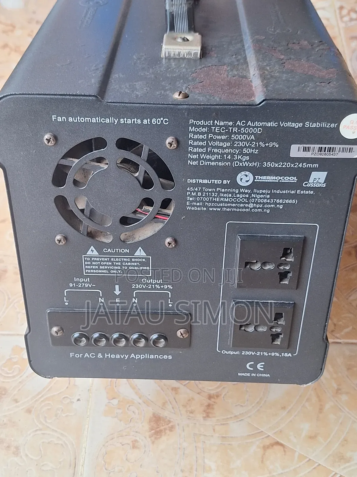 Thermocool 5000 Watts Stabilizer