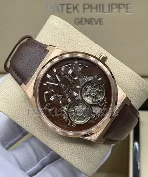 Patek Philippe Quality Luxury Genuine Leather Men Wristwatch