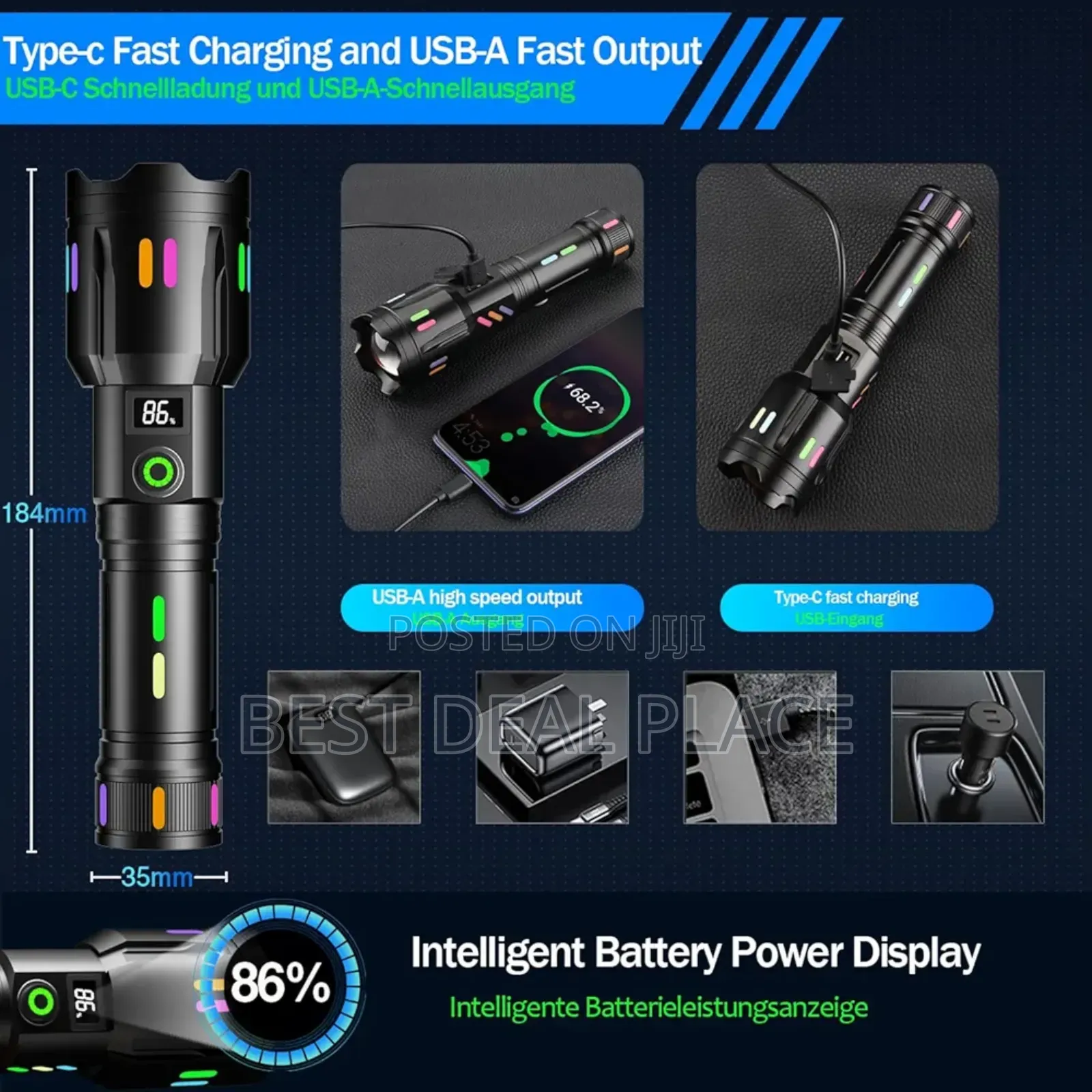 Tactical Military Search Laser Flashlight 1500 Meters