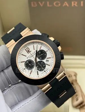 Bvlgari Quality Luxury Men Rubber Wristwatch
