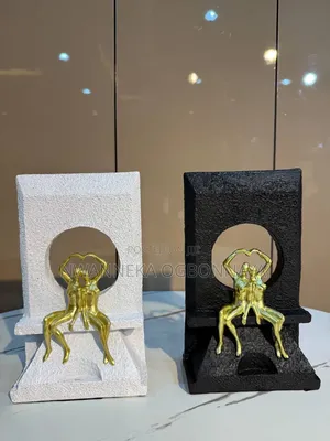 Metal Figure Sculpture Brass Body Crystal Sitting Statue