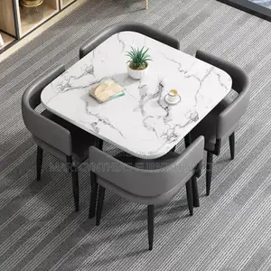 4-Seater Marble Dining Set – Elegant Modern