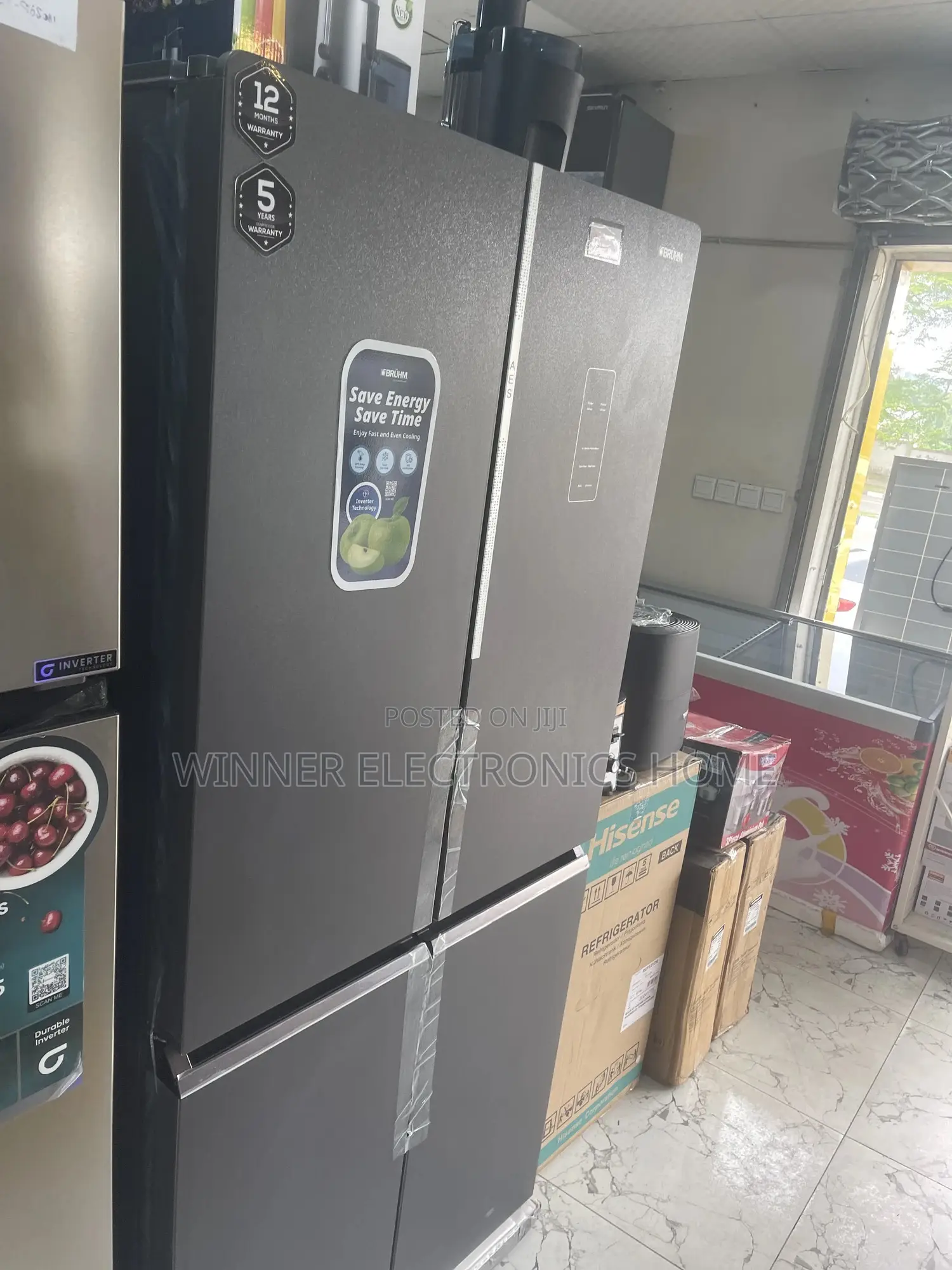 Bruhm 4doors Side by Side Refrigerator