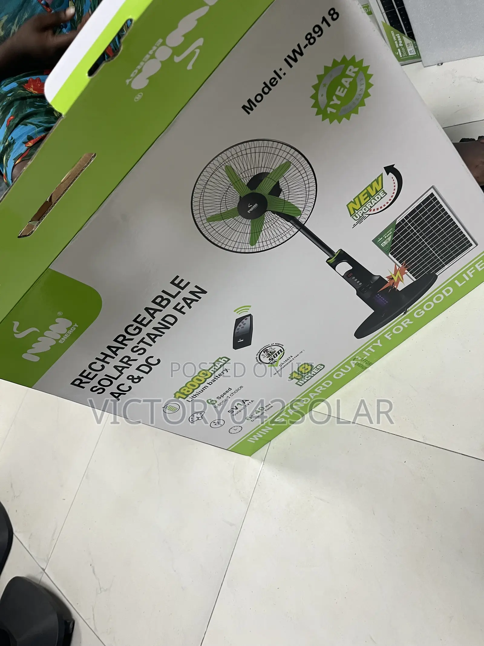 Iwin Solar Recharge Fan Available