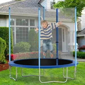 8 Ft Trampoline With Safety Enclosure Net ,Outdoor Jump Rectangle