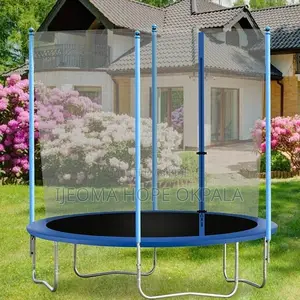 8 Ft Trampoline With Safety Enclosure Net ,Outdoor Jump Rectangle