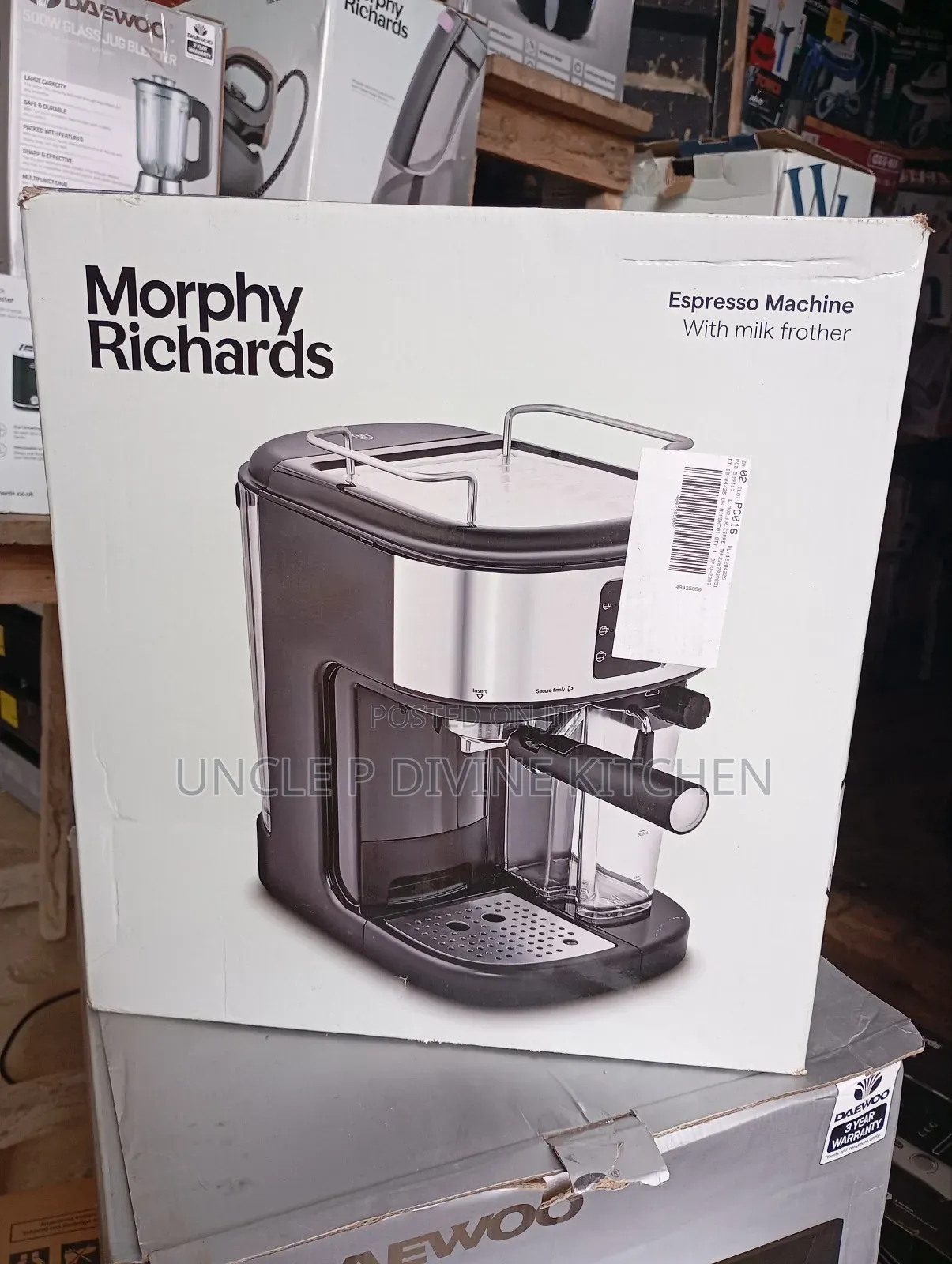 Morphy Richard Expresso Coffee Machine With Milk Frother,