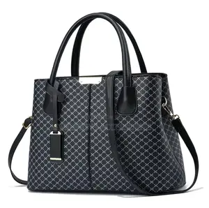 Ladies Checkered Satchel Handbag – Pu Leather Shoulder Crossbody Bag