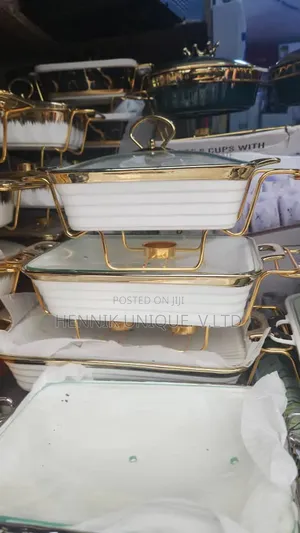 Glass Cover Gold Plated 3 in 1 Dishing Plates