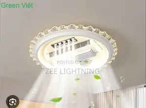 New Modern Led Ceiling Fitting With Fan and Bluetooth