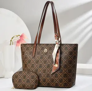 Ladies 2-in-1 Monogram Tote Bag Set With Coin Purse