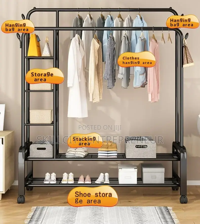 Multi-Functional Heavy Duty Clothes Hanging Rack