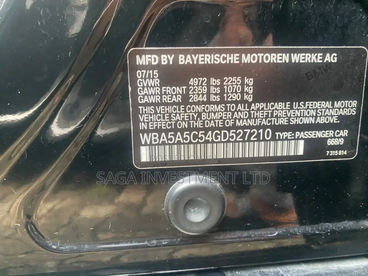 BMW 528i 2016 Black