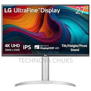 Lg 27up650-W 27” Uhd Ips HDR Monitor Height Adjustable Stand