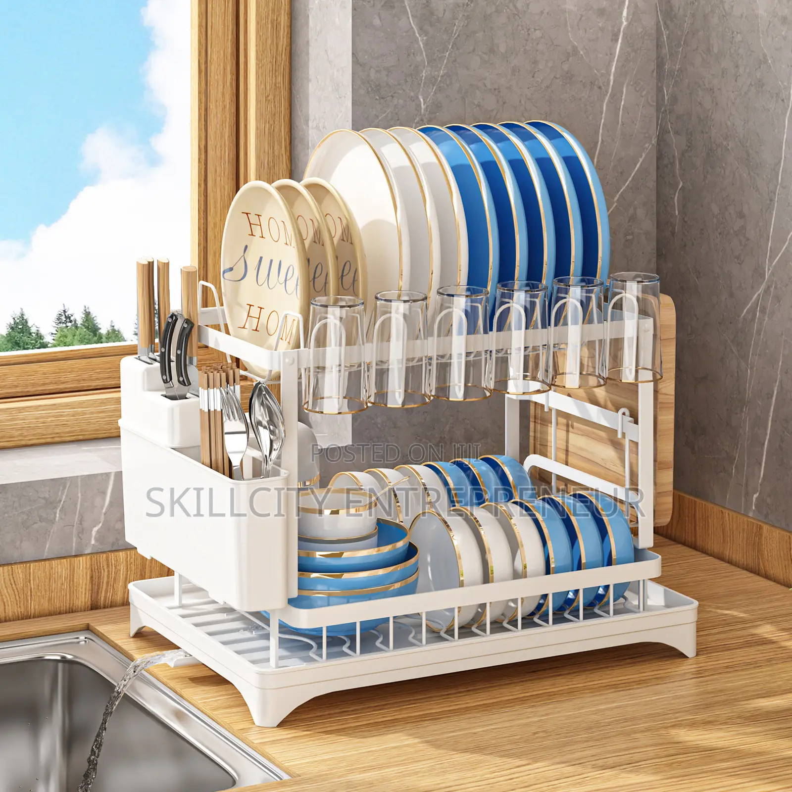 Multi-Functional Kitchen Dish Drainer Organizer