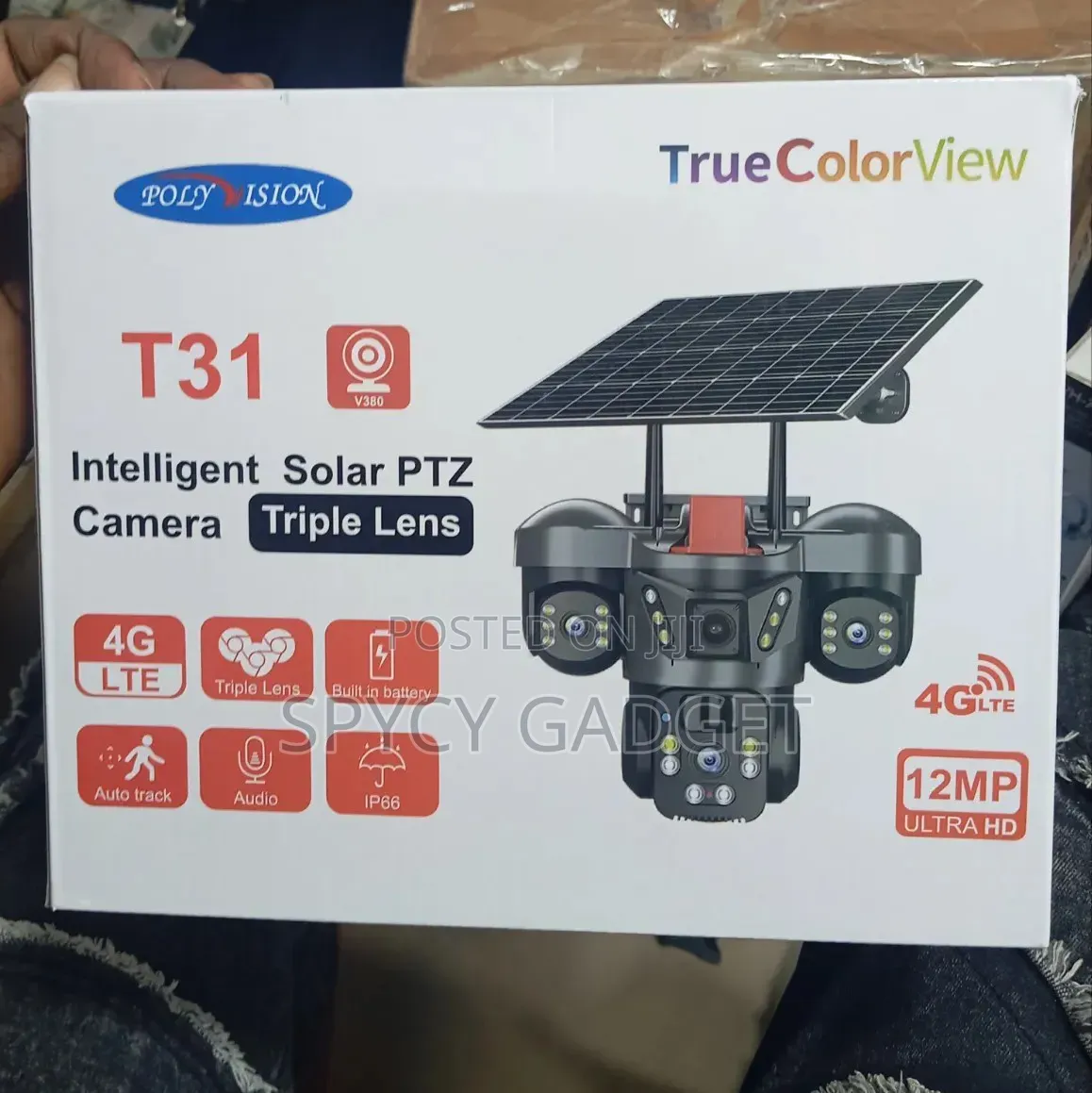 T31 Intelligent Solar PTZ Camera Triple Lens - V380