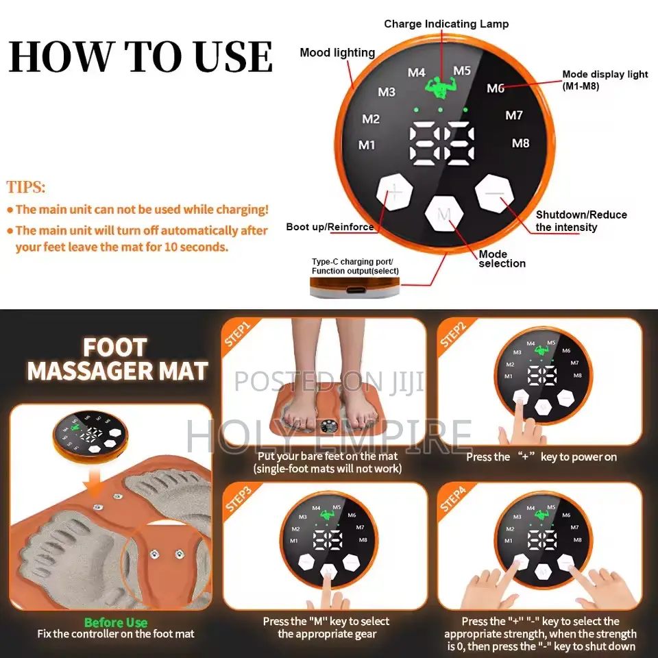 3d Smart Foot Massage Pad Rf Remote Feet Massager