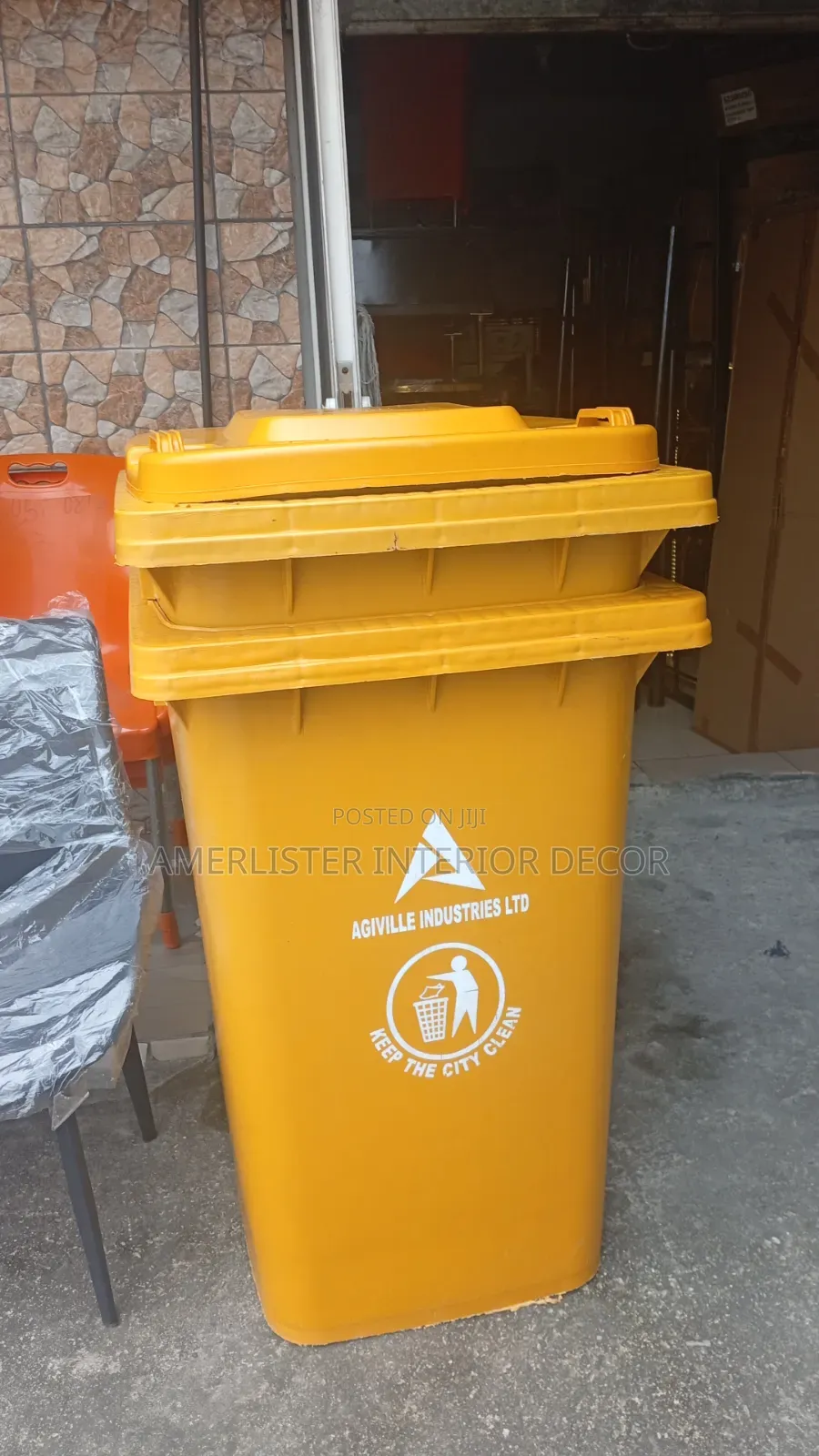 240litres Yellow Waste Bin Bucket