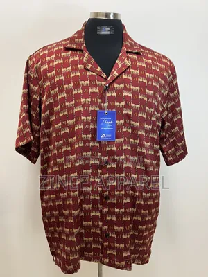 Red Patterned Vintage Shirt for Sale