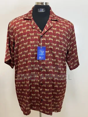 Red Patterned Vintage Shirt for Sale