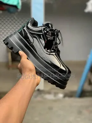 Naked Wolfe Glossy Black Platform Sneakers