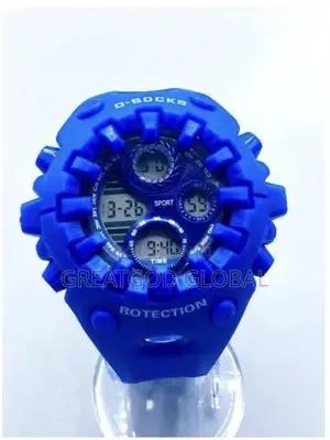 D-Socks Blue Puzzle Wristwatch, Shock Digital Watch for Men and Women
