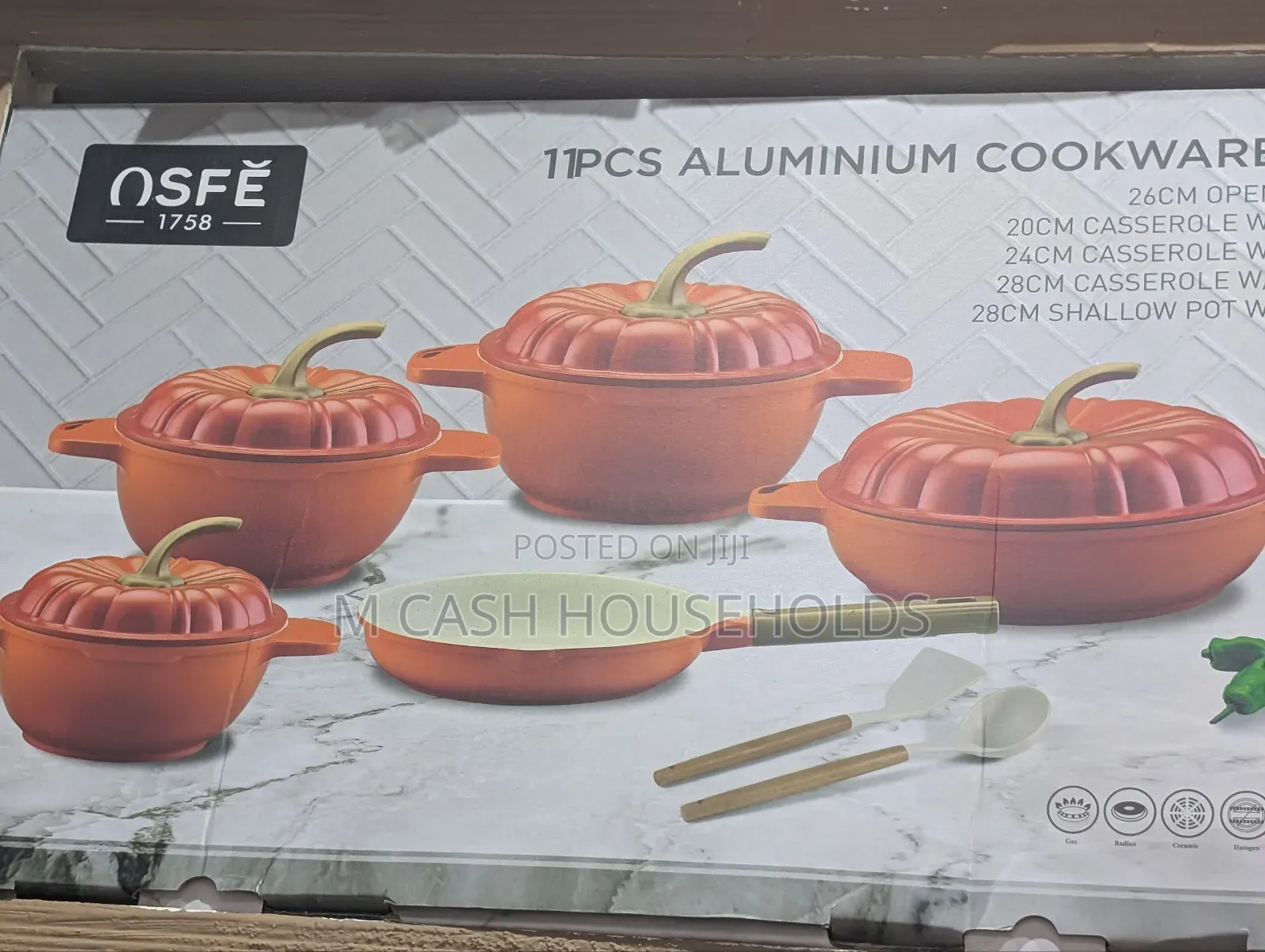 Quality Non -Stick Pumpkin Enamel Cookware Pot Set