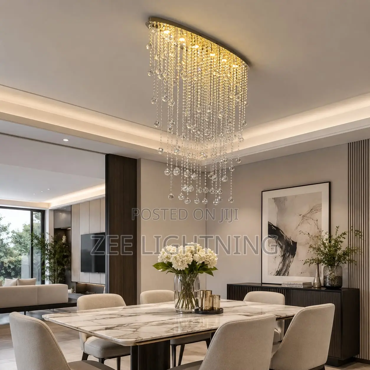 Modern Dining Chandelier (Crystal 800mm)
