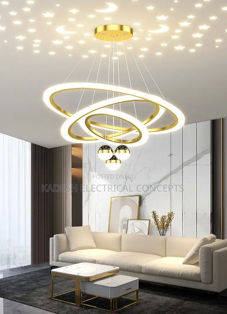 Modern Pendant Lamp Led Rings Circle Ceiling Hanging Chandelier