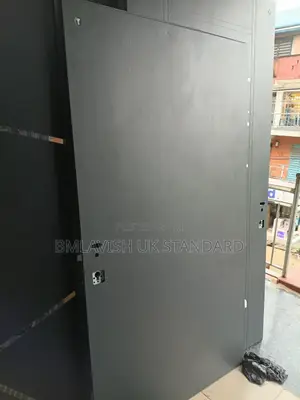 Plain Black Israeli Steel Door 4ft Single Opening.