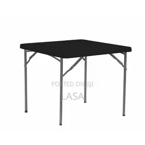 Lasa Square 86cm Folding Card Table - Black
