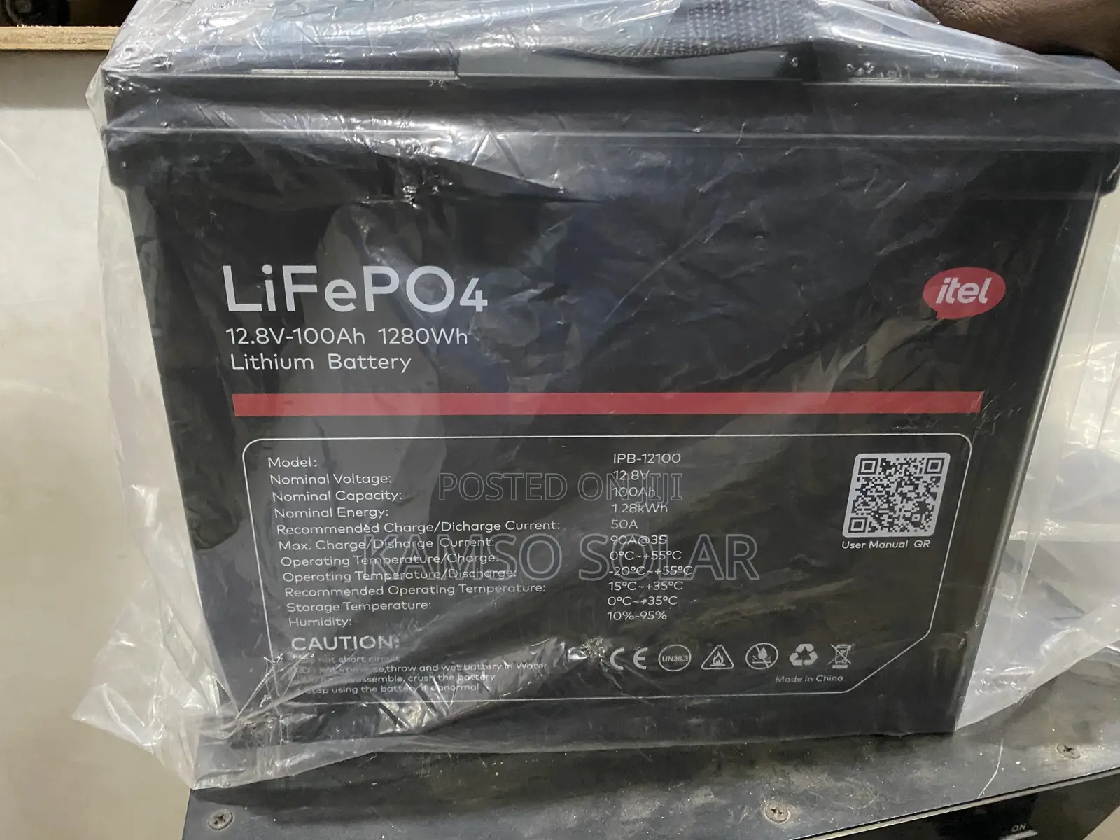 1.28kwh 12v 100a Itel Lithium Battery