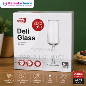 Deli Glass Goblet Set – 6 Pieces (230ml)