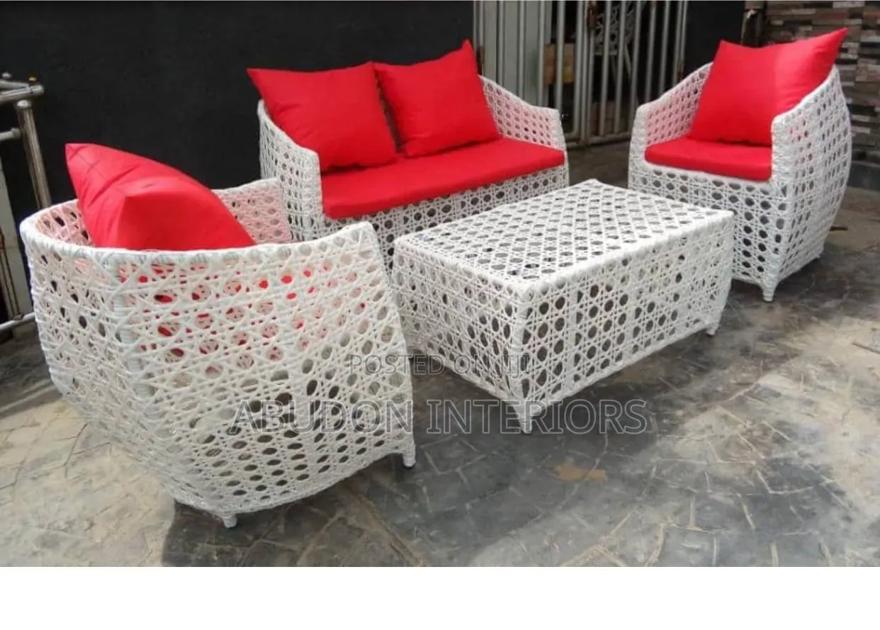 White Outdoor Rattan Set