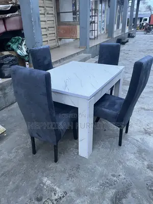 4 Seater Grey Velvet Dining