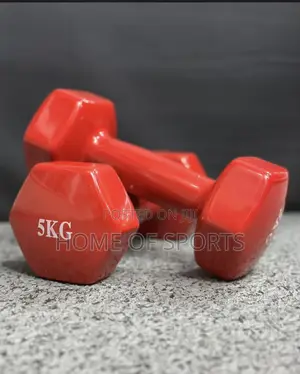 Pair of 5kg Aerobic Rubber Dumbbell