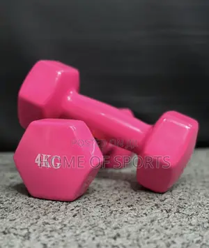 Pair of 4kg Aerobic Rubber Dumbbell