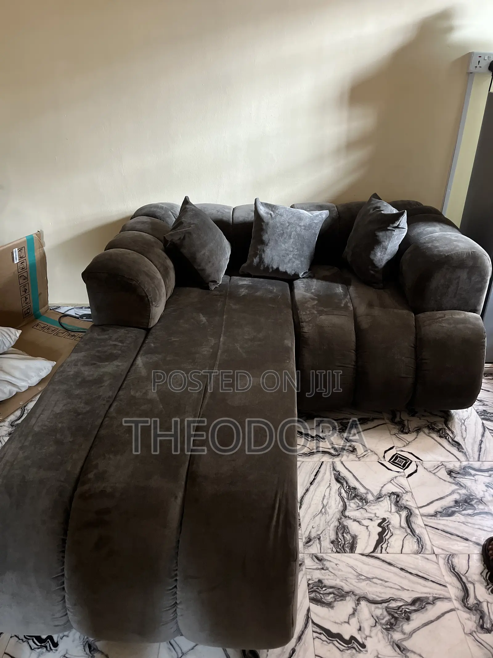 Gray Couch With Pillows