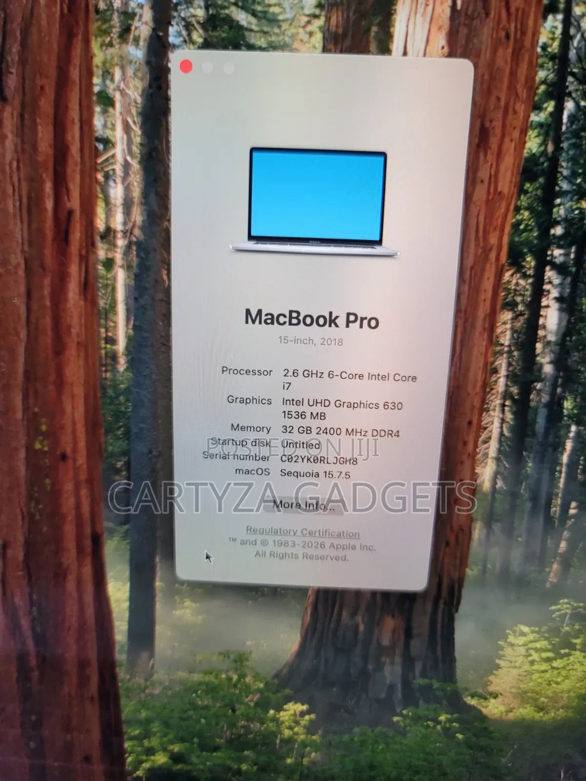 Laptop Apple MacBook Pro 2018 32GB Intel Core i7 SSD 512GB